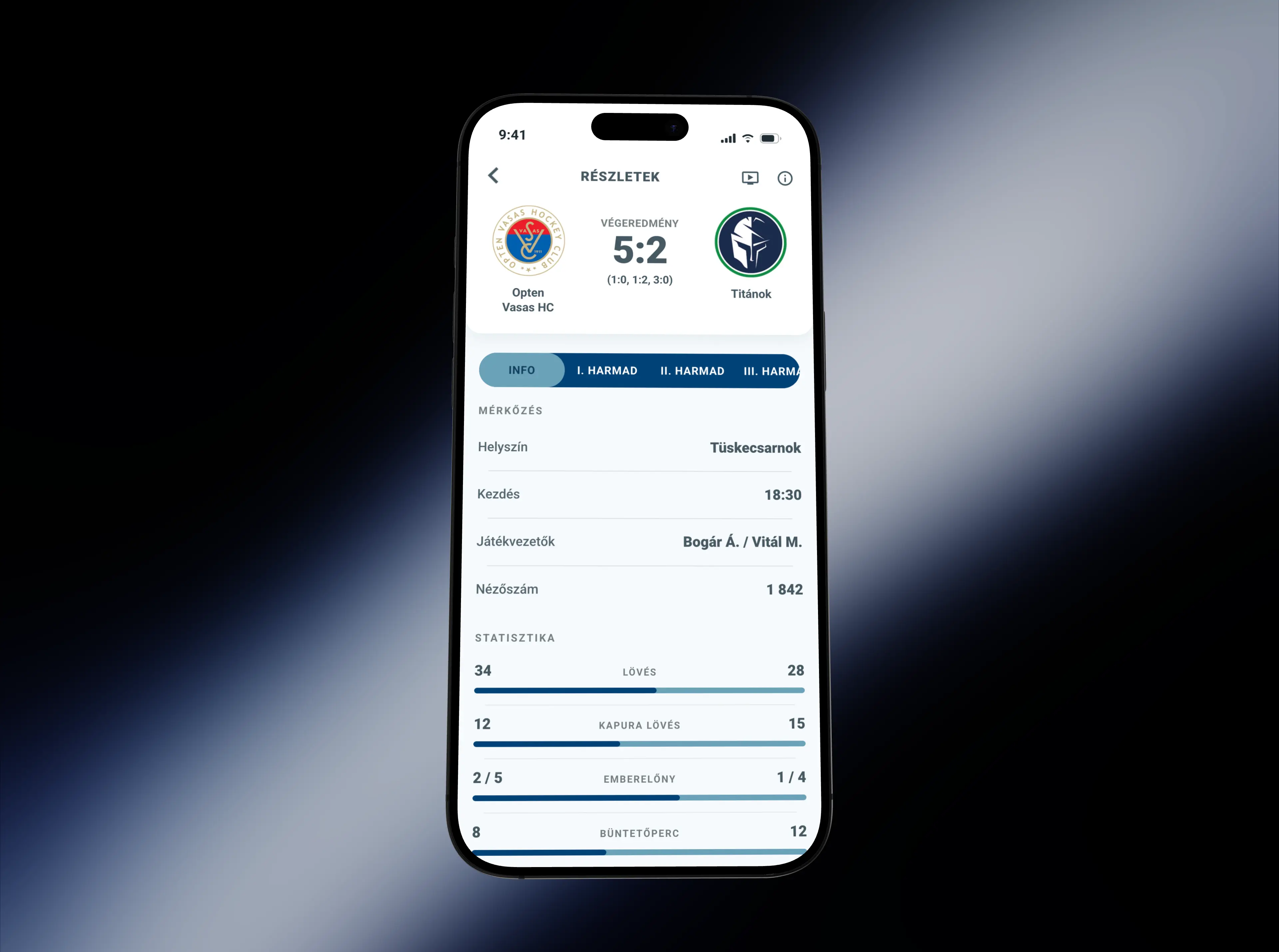 Erste Liga Ice Hockey App app screens