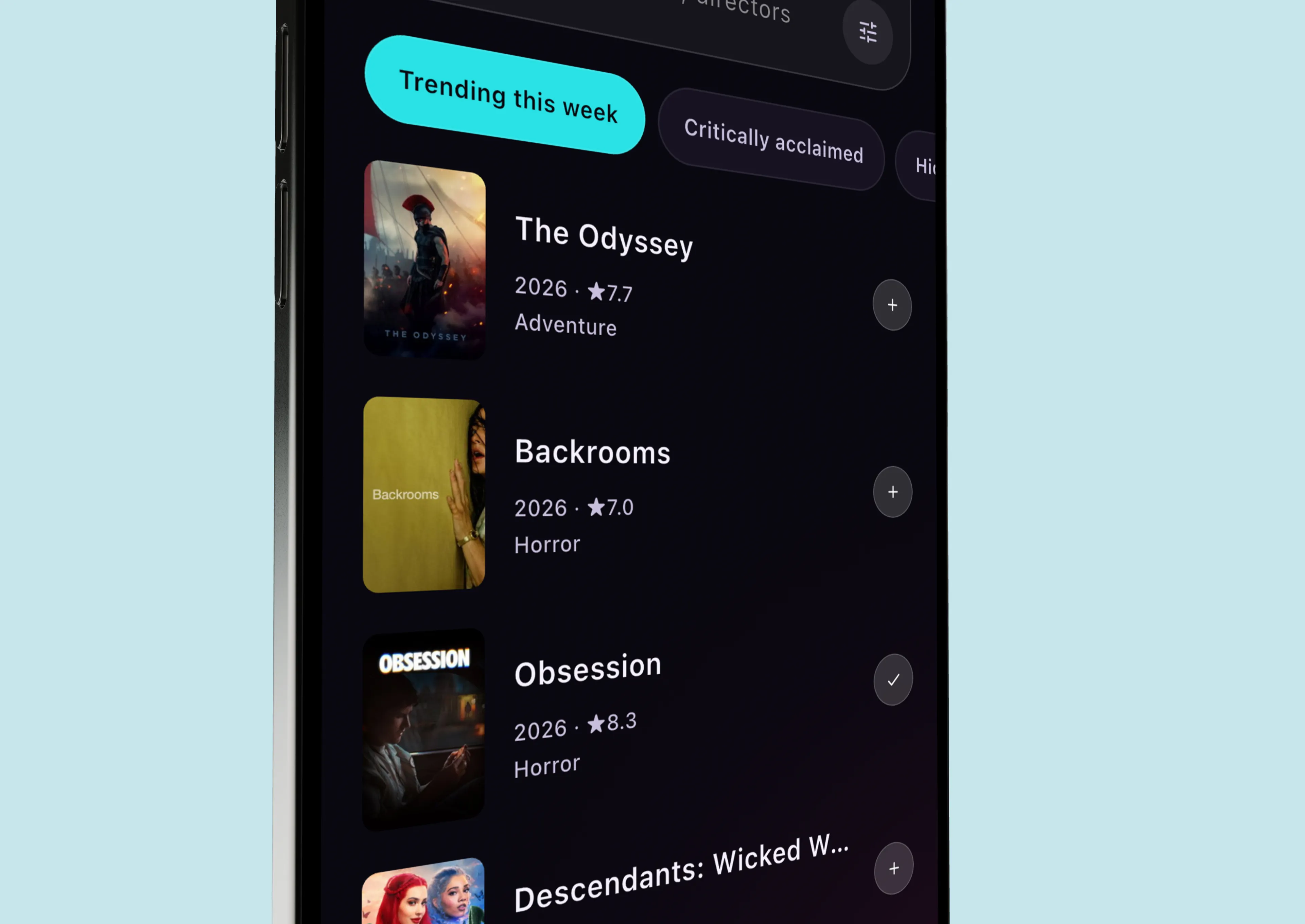 mnite app screens